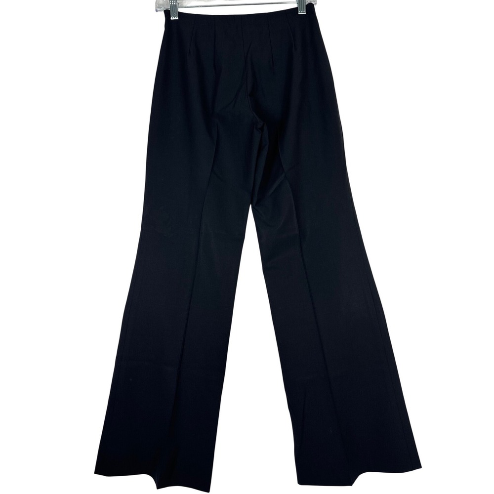 Theory Lightweight Wool Blend Trousers Black 0 Wide Leg Minimalist Quiet Luxury - Picture 7 of 11